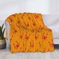 thumbnail image 3 of Yiaed Red Crab Print Blanket Throw Blanket Soft Cozy Flannel Blanket for Home Bed Sofa Couch Chair-50"x40", 3 of 6