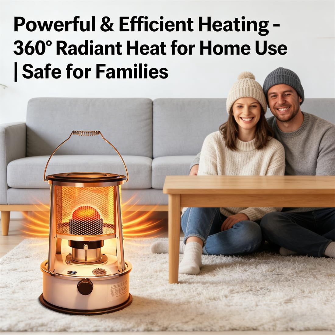 Non Electric Heaters For Indoor, 9000 Btu(Lasts 18 H) Kerosene Heater Indoor For Large Rooms, Portable Heater For Power Outage, Suitable For Camping, Home, Garage, Emergency Heat
