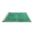 thumbnail image 2 of Ahgly Company Machine Washable Indoor Round Persian Turquoise Blue Traditional Area Rugs, 5' Round, 2 of 4