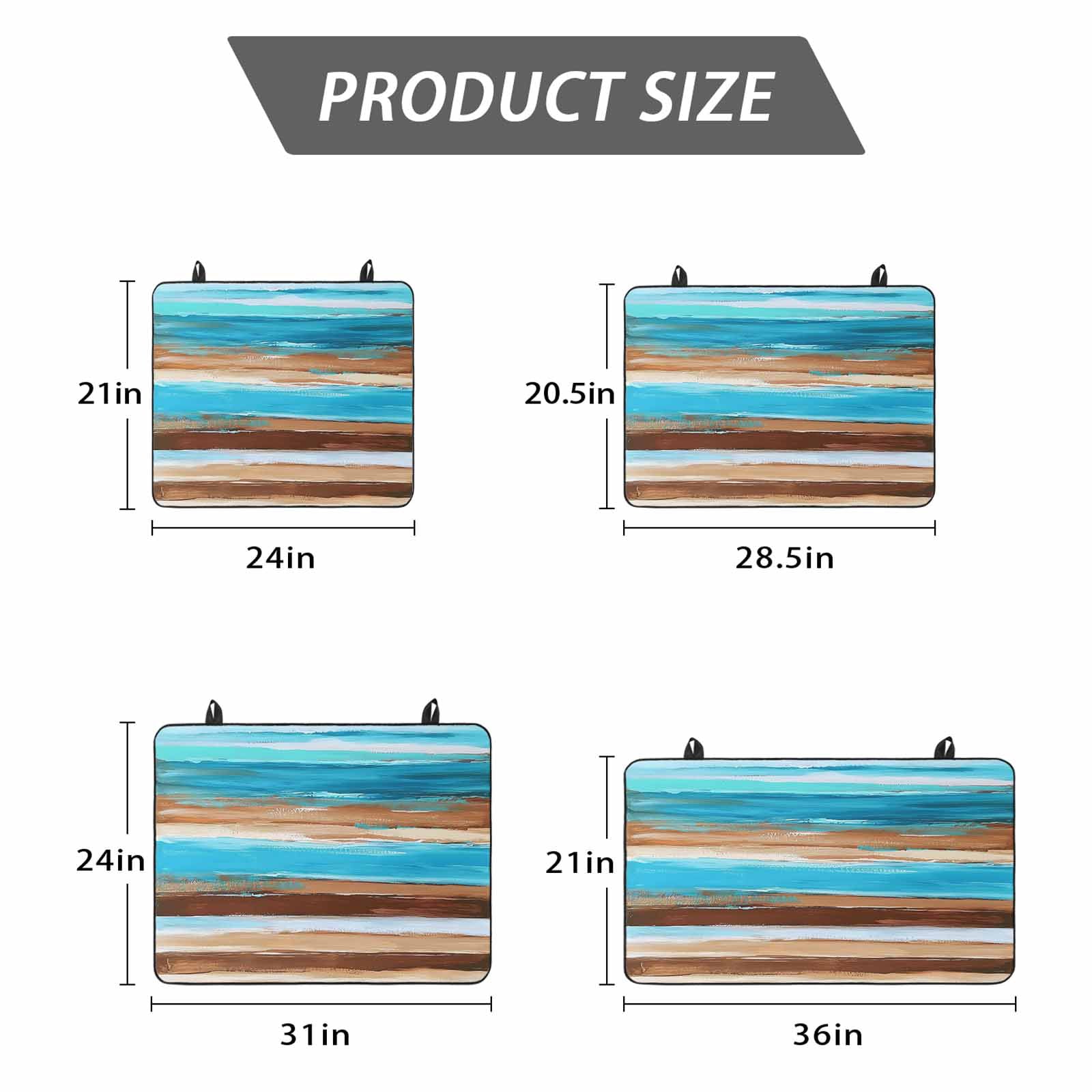 Turquoise Brown Stove Top Cover for Electric Stove, Heat-proof & Non Slip Glass Top Stove Cover Protector, Gradient Rustic Ocean Wood Grain Kitchen Flat Cooktop Rubber Mat 24x21 Inches
