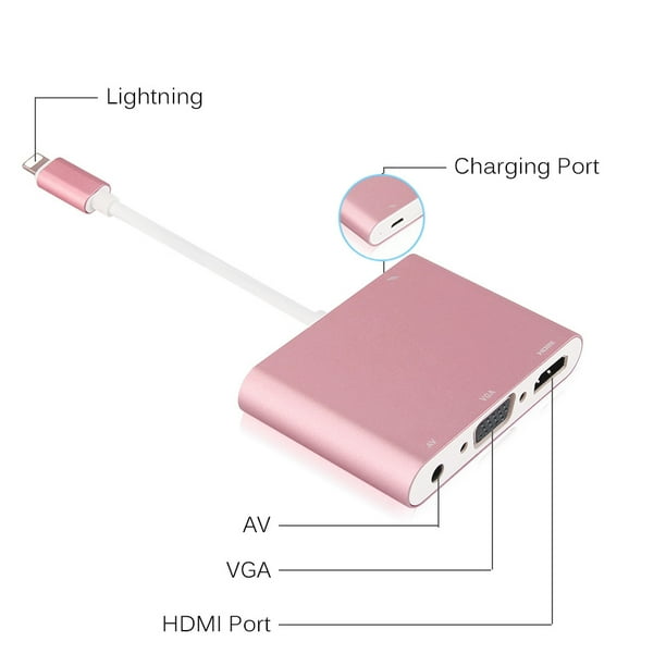 MaximalPower Lightning to VGA/HDMI/AV Adapter for iPhone, iPad Screen