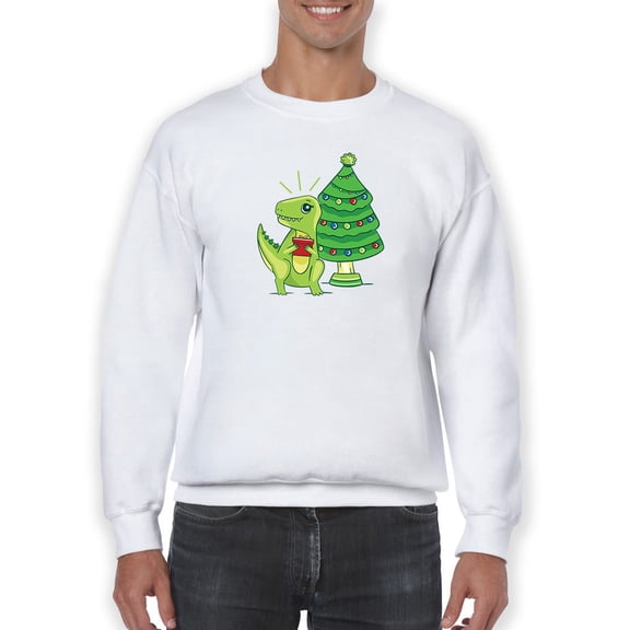 Christmas Dinosaur Men Sweatshirt, Male 5X-Large