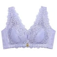 thumbnail image 5 of SUYOLL Women's Brassiere Lingerie Solid Color Embroidery Bra Close Lace Trim Bra Leisure Comfortable Lingerie Bralette, 5 of 5