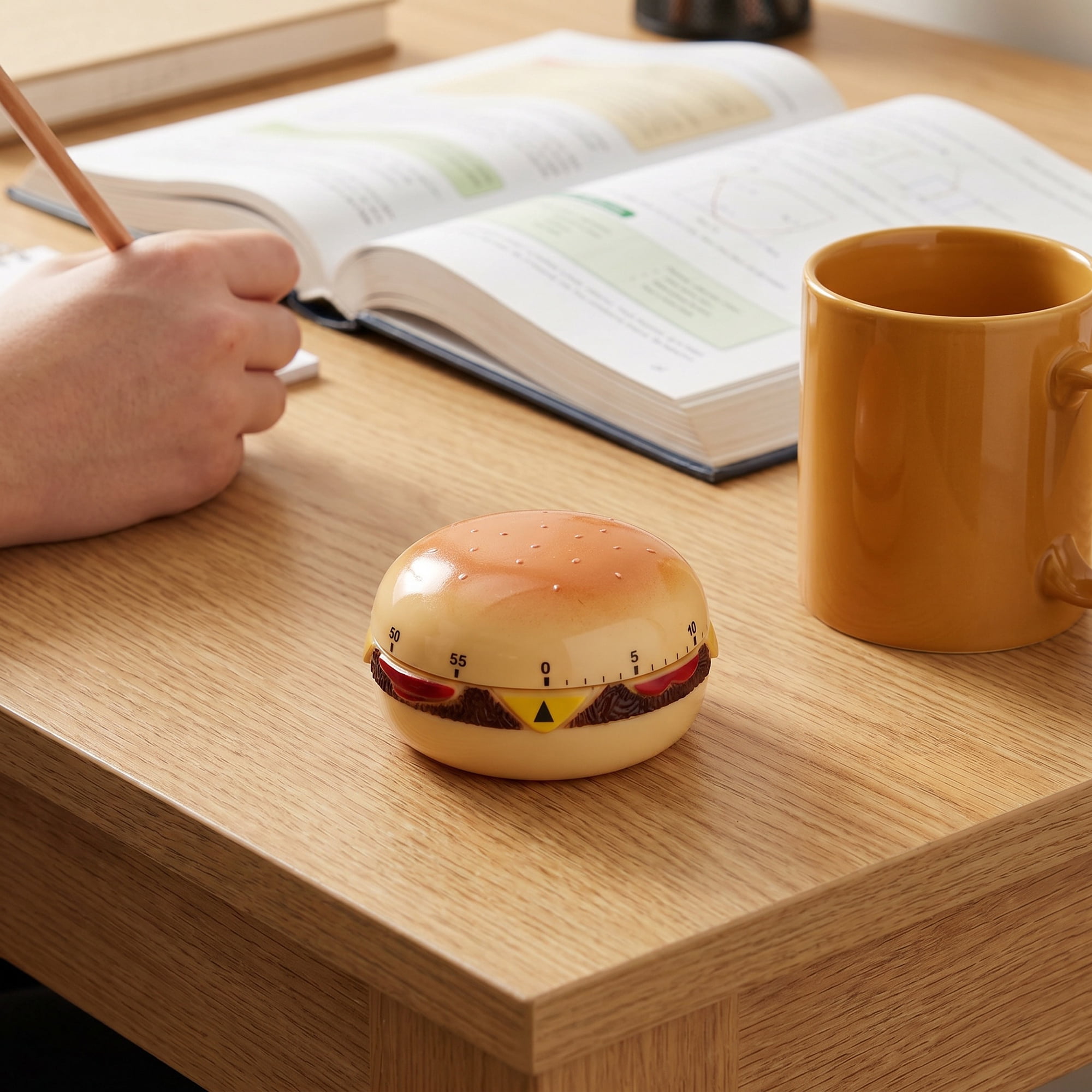 Unique Bargains Practical 60 Minute Digital Visual Timer for Students Hamburger