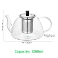 thumbnail image 4 of Tetera Hemoton de vidrio de borosilicato de 1200 ml con infusor de acero inoxidable., 4 of 5