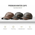 thumbnail image 3 of Men's Warm Leather Baseball Cap with Fleece Lining - Windproof, Adjustable Fit for Ultimate Comfort - Perfect for Fall and Winter Outdoor Activities, 3 of 6