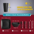 thumbnail image 2 of 28-piece With Flatware Kitchen Plastic Wheat Straw Square Dinnerware Set for 4, Unbreakable Dinner Plates, Snack Bowls, Tumblers 13.5 oz, Dishwasher Safe,Outdoor Camping RV,Black, 2 of 11