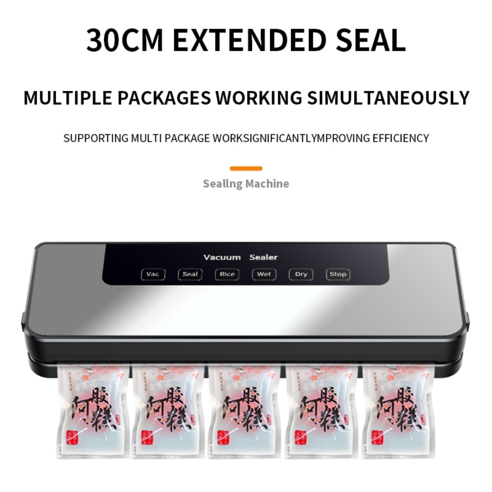 Food Vacuum Sealer Machine, 65Kpa Food Sealer Machines Automatic Dry/Wet Modes with 10Pcs Food Storage Vacuum Rolls Bag
