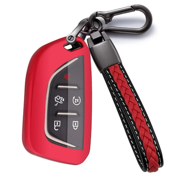 for Cadillac Key Fob Cover,Full Protection Soft TPU Key Fob Cover Case Compatible with Cadillac 2020-2023 CT5 CT6 XTS XT4 XT5 XT6 ATS Escalade ESV Smart Key Shell Accessories