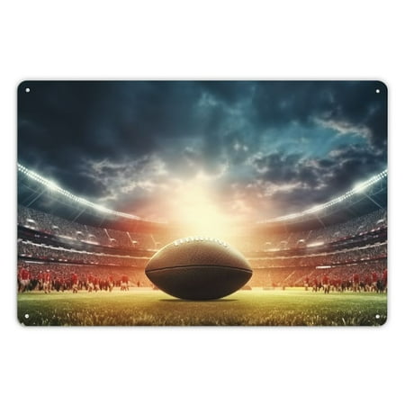 

Pratyus Football Prints Tin Wall Art For Home Decor Vintage Style 12x8Inches