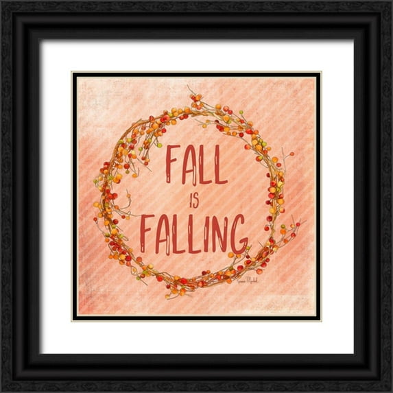 Murdock, Ramona 20x20 Black Ornate Wood Framed with Double Matting Museum Art Print Titled - Fall is Falling