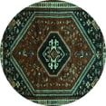 thumbnail image 1 of Ahgly Company Indoor Round Persian Turquoise Blue Traditional Area Rugs, 8' Round, 1 of 4