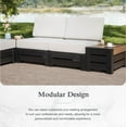 thumbnail image 5 of Sophia & William 4Pcs Patio Outdoor Furniture Set Sectional Armless Conversation Set with Woodgrain Side Table, Beige, 5 of 10