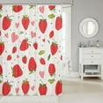 thumbnail image 2 of Kids Strawberry Bath Curtain Cute Fruit Bathroom Shower Curtain Set Boys Girls Cartoon Fruit Shower Curtain Kawaii Teens Bathroom Accessories Room Decor 72"x84", 2 of 6