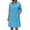 (Type 29)Sky Blue, variant on Otvok Womens Loose Shift Dress Casual Dresses, Lapel Collar Half Button Shirt Midi Gown, Roll Up Sleeves Dual Front Pockets