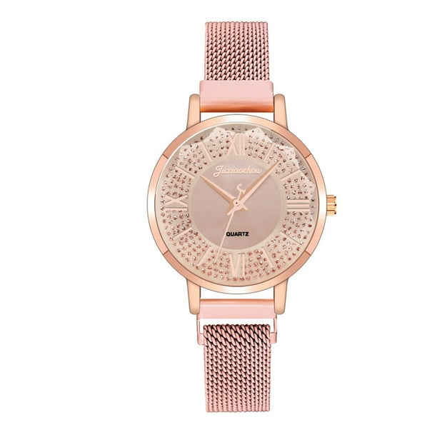 Juxiaoshou Reloj de moda para mujer Reloj de acero inoxidable Vestido casual Muñeca Cristal Wmkox8yii gfajkfgbkjabf720