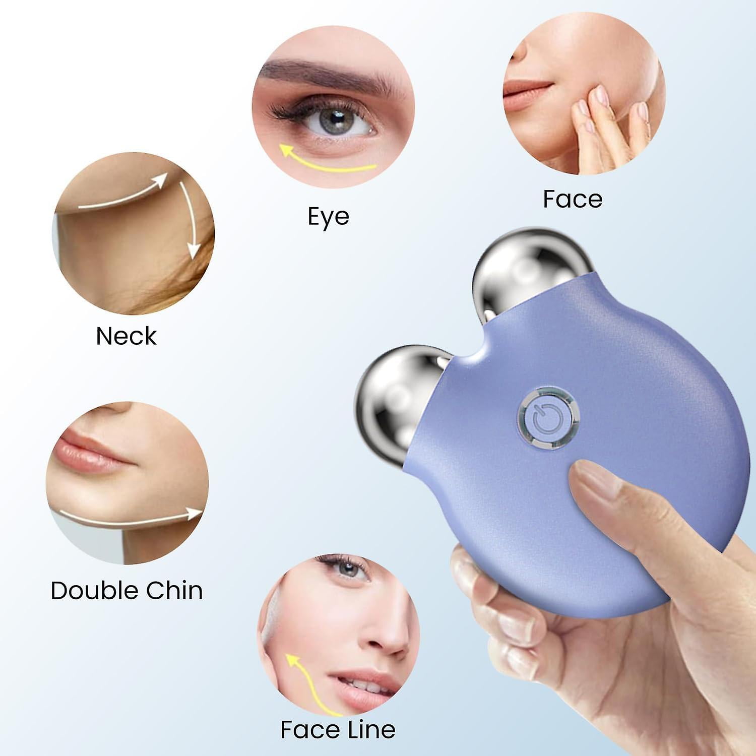 Microcurrent Facial Device, Microcurrent Face Device Roller, Microsculpt Device for Face, Facial Massager, Mini Face Lift Device, Double Chin Reducer, Face Sculpting Tool,Wrinkle Remover - Purple