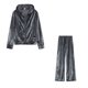 thumbnail image 2 of Chándal de mujer Juicy de terciopelo Chándal Couture acolchado-gris-S brillar Electrónica, 2 of 4