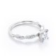 thumbnail image 3 of JeenMata Anillo de Compromiso de 4 Puntas con Diamantes de Talla Princesa con Detalles Pavé en Oro Blanco de 10 K, 3 of 6