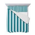 thumbnail image 7 of Quilts Twin Size Bedding Set, Teal Striped Lightweight Quilted Comforter, Simple Art Vertical Stripe Farmhouse Soft Reversible Bedspread Coverlet with Pillow Covers for All Season, 68" x 86", 7 of 7