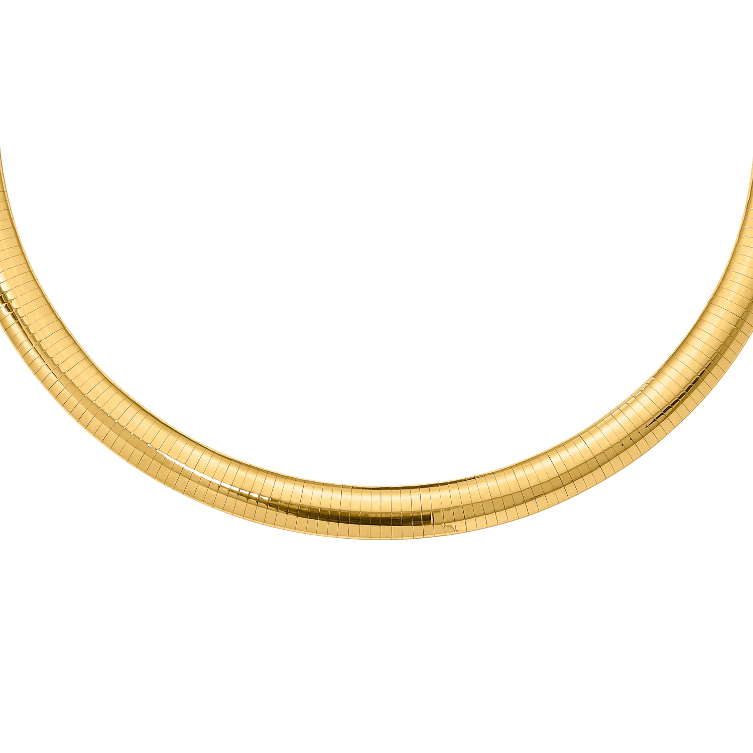 Primal Gold 14 Karat Yellow Gold 10mm Omega Necklace - Walmart.com