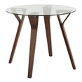 thumbnail image 3 of LumiSource Brown Folia Round Fabrico Dining Set - 3 Piece, 3 of 5