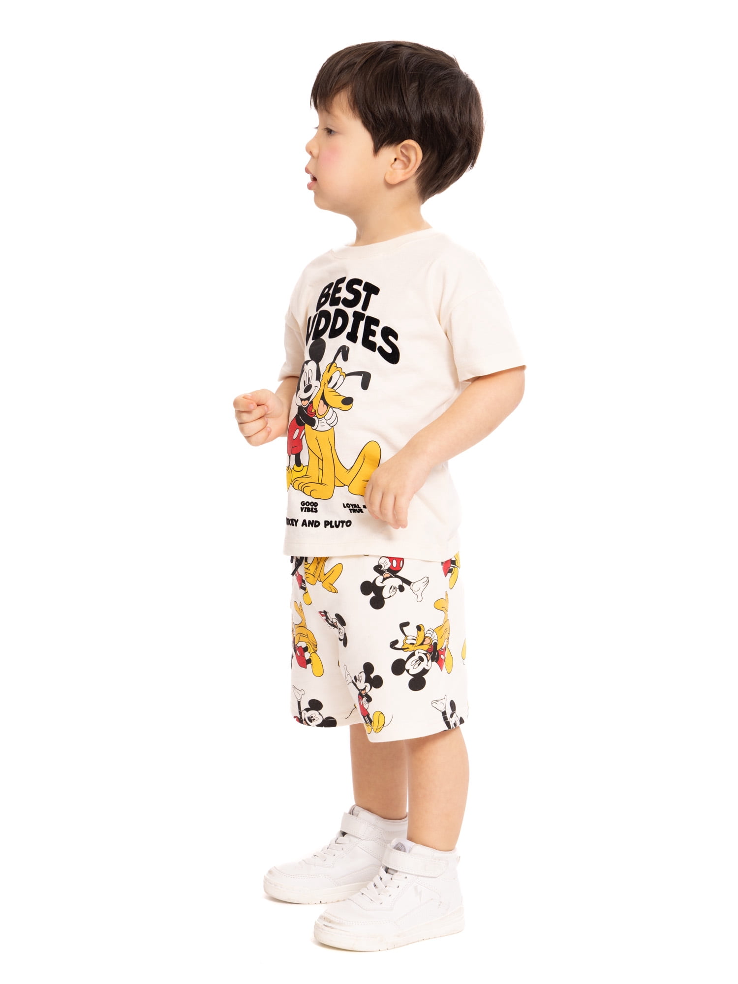 Mickey Mouse Baby and Toddler Boy Short Sleeve Graphic Tee and Matching Shorts Set, 2-Piece, Sizes 0/3M-5T