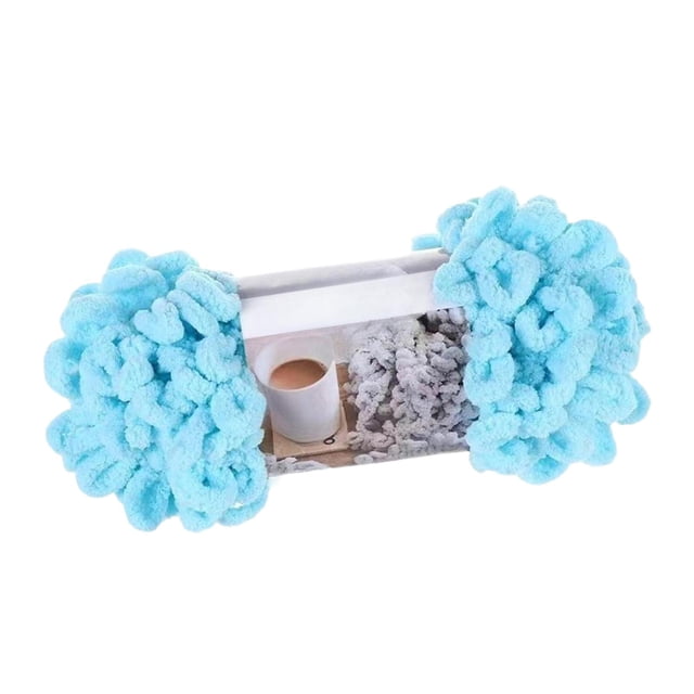 Hilo grueso y grueso para tejer a mano, crochet, decoración del hogar azul