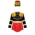 thumbnail image 5 of Aislor Girls Ringmaster Costume Majorette Outfits Long Sleeve Tassels Sequins Leotard Dress with Hat Black B 6, 5 of 7