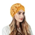 thumbnail image 2 of iHPH7 Head Wraps for Black Women Head Scarf for Cancer Patients Women Turban Head Wraps for Women Headbands for Women Pre Tied Head Scarf for Women, Yellow One Size, 2 of 7