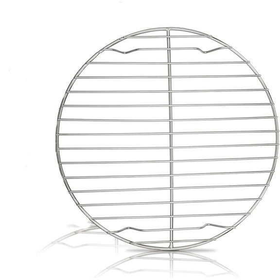 Casewin 21cm Nonstick Metal Cake Cooling Racks Stainless Steel Round Cake Cooling Racks Round Cake Non-stick Coating Round Rack Steaming Cooling Outdoor Garden Camping Picnic Tool