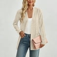 thumbnail image 6 of Ihhxva Plus Size Women's Loose Fit Knit Cardigan with Pockets Long Sleeve Open Front Sweater Fall Casual Cozy Chic V-Neck Lightweight Layer S-2XL, 6 of 6