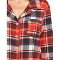 thumbnail image 5 of Ashford & Brooks Women's Flannel Plaid Long Lounge Shirt Sleep Nightshirt - Sunset - Medium, 5 of 5