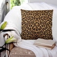 thumbnail image 3 of 14x14 Pillow Covers Set of 2, Brown Leopard Print Throw Pillow Covers Decorative Couch Cushion Case, Classic Abstract Animal Patterned Microfiber Square Pillowcases for Bedroom Car Living Room, 3 of 7