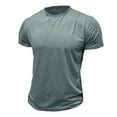 thumbnail image 3 of Sngxgn Men's Soft T-Shirt Classic Fit Lightweight Cooling Short Sleeve Casual Basic Shirt(Grey,L), 3 of 5