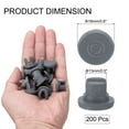 thumbnail image 2 of Tapones de goma de 13 mm/0.5" para viales Uxcell, 200 piezas, tapón de goma butílica de dos patas para viales de vidrio y frascos de cultivo de líquidos, gris, 2 of 5