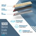 thumbnail image 5 of NEH 4-Bow Boat Bimini Top Boat Cover w/ Rear Support Poles 91-96"W, Fade-Proof, 900D Marine Canvas, Storage Boot, Sun Shade Canopy for Pontoon, V-Hull, Fishing, Jon Boat - 8'L x 54"H (Sand), 5 of 9