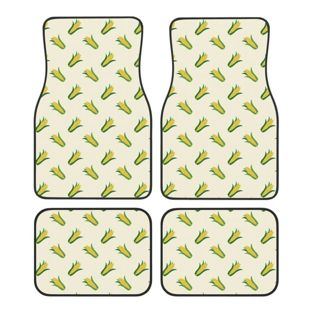 Lsque Tapis de Sol Imprimé Maïs 4 Pcs, Doublures en Caoutchouc Résistantes, Design Antidérapant, Protection Automobile Toutes Saisons, Véhicules, Voitures, Camions et SUV
