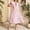 Pink, variant on Morttic Women's Short Sleeve Contrast V-Neck Dress – Flowing A-Line with Pockets, Ideal for Casual Outings Green，M