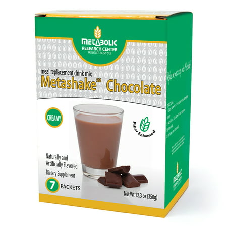Metashake: The Ultimate Meal Replacement Shake by Metabolic Research Center, Chocolate, 17g protein, 7