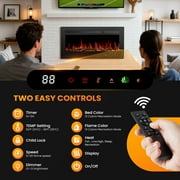 edx 36Electric Fireplace, 1500W, 13 Adjustable Flame Colors, 12-Hour Timer, Low-Noise Design, Supports Wall-Mounted/Freestanding/Built-In Installation