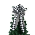 thumbnail image 5 of Christmas Checked Tree Topper, Large Toppers Bow, Black and White Plaid Buffalo Decorative Bows for Christmas Decoration, 22.83*12.99 Inches, 5 of 6