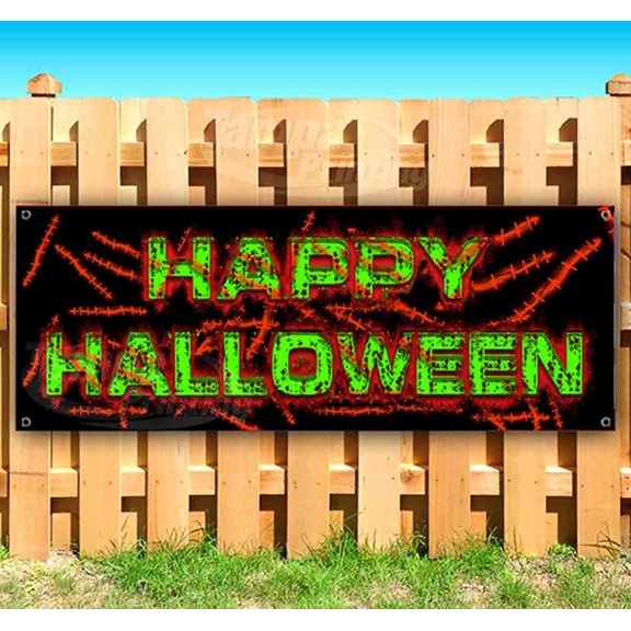 Happy Halloween 13 oz Vinyl Banner With Metal Grommets