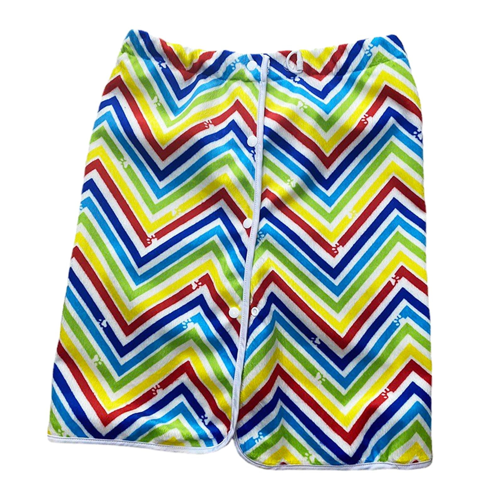 Wearable Adult Diaper Skirt ,Bed Mat ,Night Time Washable Breathable ,Adjustable Waistband, Adult Cloth Diaper Reusable for Adults Men and Women Colorful stripes XL