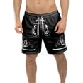 thumbnail image 3 of Mens Casual Shorts Festival Print Half Pant with Drawstring Stretch Breathable Loose Summer Shorts for Men Black XXL, 3 of 4