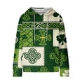 thumbnail image 5 of BRGZLK Women's St.Patrick's Day Hooded Sweatshirts Green Polyester Blend Long Sleeve Shamrock Irish Print Loose Comfy Tops Hoodie with Pocket Green E XL, 5 of 5