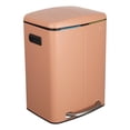 thumbnail image 2 of Marco Rectangular 10.6 Gallon (40L) Dual Compartment Trash Can with Soft-Close Lid, Clay Rose, 2 of 6