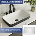 thumbnail image 5 of DV-1V0233 DeerValley Ally 19'' x 12'' Semi-Recessed Vessel Sink Rectangular Above Counter Basin Drop in Bathroom Sink, 5 of 11