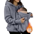 thumbnail image 7 of Pet Pouch Hoodie for Women, Sherpa Fleece Pet Carrier Hoodie with Zippered Kangaroo Pouch, Oversized Warm Sweatshirt with Side Pockets, 7 of 7