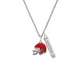 thumbnail image 2 of Delight Jewelry Silvertone Small Red Football Helmet Silvertone Guardian Angel Bar Charm Necklace, 23", 2 of 4